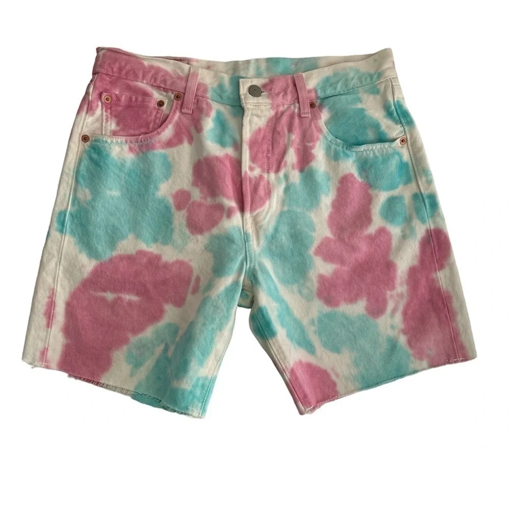 Levi’s® Pride 501® '93 Cut-off 7 In. Tie Dye Raw Hem Denim Shorts - 29